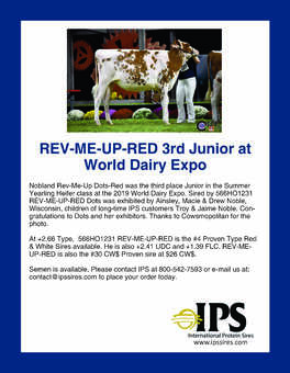 REV-ME-UP-RED Daughter at World Dairy Expo